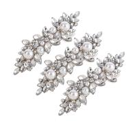PLAFOPE 3 Piezas Pinzas para Pelo con Cristales de Strass Plata de Clips de Metal Brillantes para Novias Damas de Honor y Mujeres Horquillas Elegantes para Boda y Uso Diario
