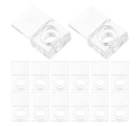 PLAFOPE 30 Juegos de Clips para Montaje de Espejo con Tornillos y Anclajes, Material Plástico y Hierro, Fácil Instalación para Montaje en Pared de Baño y Puerta