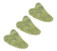 PLAFOPE 3piezas Herramienta Facial Gua Sha de Jade Forma de Corazón Masajeador Gua Sha para Rostro Tabla de Raspado para Contorno Facial y Cuidado Diario Piel