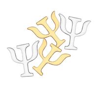 PLAFOPE 4 Broches Símbolo de Psicología en Aleación Fina, Colores Oro y Plata, Cierre de Seguridad, Conjunto de 4 Piezas para Ropa, Joyas para Mujeres, Accesorio Vintage Adecuado