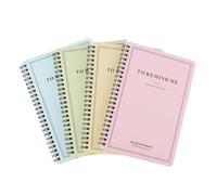 PLAFOPE 4 Piezas Cuaderno de Espiral Lateral para Estudiantes Papel Grueso y Tapa de Cartón Blanco Adecuado para Diario y Viajes Escolares Prácticos