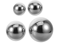 PLAFOPE 4 Piezas Esferas Sensoriales Reflectantes de Acero Inoxidable | Acabado Plateado, Superficie Lisa y Brillante, Uso en Sala y Dormitorio, Juego Visual para Pequeños