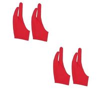 PLAFOPE 4 Piezas guantes curvos de dedos guantes de dibujo guante de la pantalla de la pluma de 2 dedos de artista antiincrustantes guante de de artista rojo