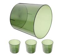 PLAFOPE 4 Piezas Papelera Pequeña Transparente de Plástico, Verde | Contenedor Moderno para Baño y Escritorio, Adecuado para Maquillaje y Aseo, Uso en Casa y Espacios Reducidos