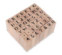 PLAFOPE 42 Piezas 42 Sellos de Madera Números y Letras, Juego de Sellos de Caucho y Brea para Manualidades, Scrapbooking y Diarios, Suministros Creativos Oficina