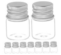 PLAFOPE 48 Piezas Mini Botellas de Vidrio Reutilizables con Tapa de Aluminio Sellada para Muestras Frascos Transparentes para Viaje y Almacenamiento Seguro