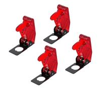 PLAFOPE 4piezas Cubiertas de Seguridad para Interruptores de Palanca de Tapas Protectores Transparentes Rojas Antipolvo Impermeables para Panel Eléctrico