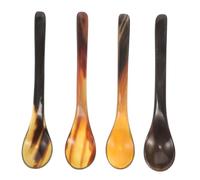 PLAFOPE 4piezas Cuchara De Miel De Cuerno De Buey Cucharas De Mango Para Postre Té Helado Espresso Multiusos Para Cocina