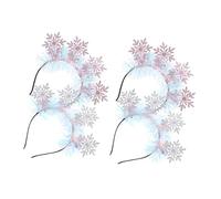 PLAFOPE 4piezas Diadema de Copo de Navideña para Fiesta de Invierno de Diademas de Copo Purpurina Accesorios Decorativos Cabello de Niñas y Mujeres