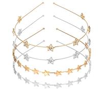 PLAFOPE 4piezas Diadema De Estrellas Para Mujer Tocado De Novia Gemas De Imitación