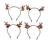 PLAFOPE 4piezas Diademas Decorativas De Astas De Diadema Navideña De Dibujos Animados Tocado Festivo