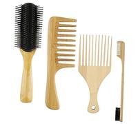 PLAFOPE 4piezas Peines De Bambú Peine De Peluquería Desenredante Herramienta Para Peinar