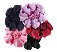 PLAFOPE 5 piezas Redes para Moño Elásticas para Trabajo y Danza Accesorios Duraderos para Cabello Negro Azul Rosa
