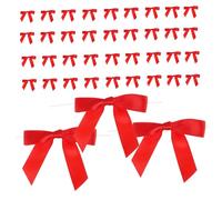 PLAFOPE 50 Piezas Lazos Pequeños Rojos Decorativos con Alambre Ajustable para Embalaje de Regalos Decoración de Fiestas Bodas y Manualidades