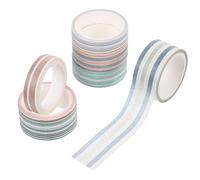 PLAFOPE 6 Rollos de Cinta Washi de Papel Decorativa a Rayas para Manualidades y Planners sin Residuo Adhesivo, Adecuado para Scrapbooking y Decoración Estética