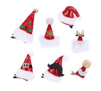 PLAFOPE 7piezas Clips Cabello De Navidad Brillantes Lentejuelas Accesorios y Decoración De Sombreros Navideños Para