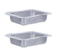 PLAFOPE Adaptador de Bajante de Canalón de Aluminio Plata 2 Piezas 100x80 Mm Superficie Autolimpiante para Sistemas de Drenaje de Techo Exterior Residencial y Comercial