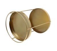 PLAFOPE Bandeja De Almacenamiento Redonda Doble De Hierro Dorado, Estante Organizador Práctico Para Tocador, 2 Niveles, Tamaño Mediano, Adecuado Para Cosméticos y Joyería Hogar y Baño