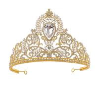 PLAFOPE Barroca en Aleación para Mujer Dorada Incrustaciones de Gemas de Imitación Accesorio Elegante para Boda y Dama