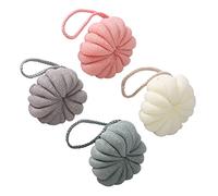 PLAFOPE Bolas de Ducha Exfoliantes de PE, 4 Piezas con Cuerda, para Alojamiento y Baño, Suaves y Espumosas, Limpian la Epidermis y Suavizan