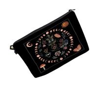 PLAFOPE Bolsa de Maquillaje Diseño Único de Luna y Flores Adecuado para Uso Diario y Oficina y Multifuncional de Poliéster y Esponja para Mujer