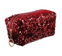 PLAFOPE Bolsa De Maquillaje Lentejuelas Brillante Tamaño Rectangular Gran Capacidad para Mujer Uso Viaje Cierre De Cremallera