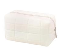 PLAFOPE Bolsa De Maquillaje Portátil Multifuncional Tamaño Mediano Poliéster Beige para Viaje Cuidado Personal Cosméticos Organizador Compacto