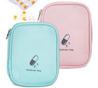 PLAFOPE Bolsa de Medicamentos y Tela Oxford Resistente de Viaje Organizador Portátil Múltiples Compartimentos Paquete de 2 Piezas para Viajes y Conducción