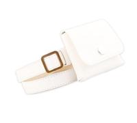 PLAFOPE Bolso de Cintura Blanco Retro para Mujer, Mochila de Cuero Pu Multifunción y Portátil Capacidad para Teléfono y Llave, Adecuado para Uso Diario y Casual
