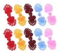 PLAFOPE Botones de Nudo Chino Hechos a Mano, 100 Pares (2.5x6 Cm) Multicolor Rojo, Burdeos, Rosa, Azul Claro y Amarillo Claro, Cierre Decorativo para Costura de Ropa Tradicional,