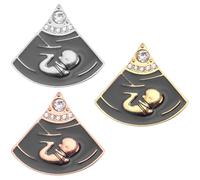 PLAFOPE Broche de Embrión para Ropa de Mujer 3 Piezas de Aleación Metálica Diseño Anatómico Ñiño Próximo a Nacer Decoración Mochila Camisa Obsequio para Enfermería