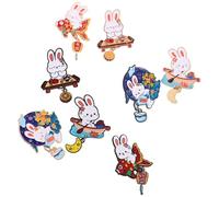 PLAFOPE Broche Kawaii de Conejo de Aleación de Zinc, 8 Piezas, Pin de Dibujos Animados para Ropa y Pañuelos, para Aficionados a Conejos y Mujeres, Decoración para Eventos Formales