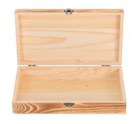 PLAFOPE Caja De Madera Con Tapa Abatible Para Almacenamiento Caja Rectangular Para Recetas Papelería y Joyas Joyero De Madera Sin Pintar Para Manualidades y Organización Estantes o