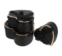 PLAFOPE Caja de Obsequio en Forma de Corazón Negra Caja de Cartón Resistente para Cumpleaños y San Valentín Set Multiusos para Perfumes y Pintalabios Adecuado para Detalles y Embalaje