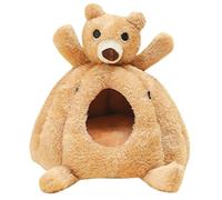PLAFOPE Casa Pequeña para Hámster S, Guarida de Algodón Diseño Oso, Cama Cómoda y Transpirable para Chinchillas y Otros Roedores, Accesorio Resistente para Esconderse y Dormir en Invierno