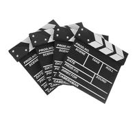 PLAFOPE Claqueta de Cine de Madera 4 Piezas 20x20cm Negra para Grabación de Escenas, Fácil de Escribir y Limpiar, Atrezo de Fotografía para Cine y Fiesta de Película