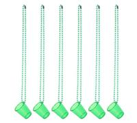 PLAFOPE Collar de Cuentas Verdes de Plástico Vaso, Pack de 6 Piezas para Despedidas de Soltera y Fiestas Temáticas, Accesorio Versátil que Mejora el Ambiente Estilo Varios estilos