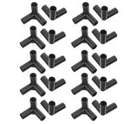 PLAFOPE Conector de Plástico Negro de 11 Mm, 20 Piezas para Estantes Modulares y Armarios, Conector de 3 Vías para Organización DIY en Vestidores