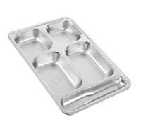 PLAFOPE Contenedor de alimentos dividido de acero inoxidable con diseño profundo y portacucharas ideal para cenas al aire libre y picnic tamaño extra grande