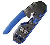 PLAFOPE Crimpadora de Cable Rj45 para Conectores Cat6a Cat6 5 Cat5e 8p8c Función de Corte y Prensado, Herramienta Pelacables de Acero y Abs para Red Ethernet
