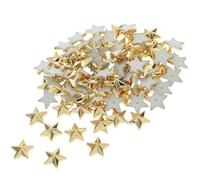 PLAFOPE Cuentas Acrílicas Estrella Puntiaguda Dorada 100 Piezas Parte Trasera Plana para Manualidades, Joyería, Decoración de Ropa, Calzado y Accesorios DIY