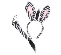 PLAFOPE Diadema Animal Cebra Set Cosplay con Orejas y Peluda Accesorio Disfraz Fiesta Halloween