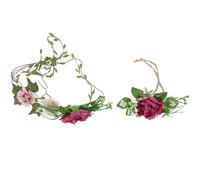PLAFOPE Diadema de Flores Perlas para Novia y Dama de Celebración, 2 Piezas, Estilo Creativo Hecho a Mano, Resistente Decoración de Boda Junto al Mar