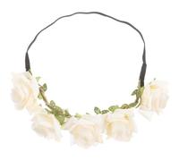 PLAFOPE Diadema Floral de Novia Guirnalda de Rosas Artificiales white de 2 Metros Tocado para Boda Accesorios para Tocados de Rosas Adecuado para Fotografía Fiestas y Vacaciones