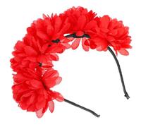 PLAFOPE Diadema Nupcial Flores Grandes Rojas Accesorio Cabello de Tela Delicada Adecuado para Bodas San Valentín y Fiestas Complemento Elegante para Novia y Damas de Honor