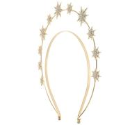 PLAFOPE Diadema para Dama de Doble Capa Estrella de Seis Puntas, Metal Dorado, Tocado Decorativo para Novia y Fiesta, Aros Cabello Mujer, Accesorio para Sesión de Fotos
