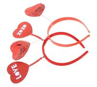 PLAFOPE Diademas de Corazón Lentejuelas para Niñas 2 Piezas Accesorios Festivos para San Valentín y Fiestas Diademas Elásticas Diseño Brillante para Fotos y Celebraciones