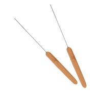 PLAFOPE Dispositivo Liviano para Cebos de Pesca con Aguja de Acero Inoxidable y Madera, para Aparejar Gusanos y Carnada Fresca en Pesca de Carpa y Lagos Naturales, Pack de 2 Piezas