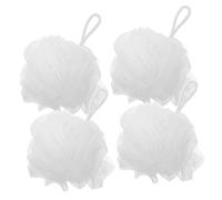 PLAFOPE Esponjas de Baño para Ducha 4 Piezas Bola de Esponja Vegetal Grande de Color Claro Producción Rápida de Espuma Exfoliante para Baño y Limpieza Profunda Adecuado para Mujeres,
