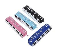 PLAFOPE Estuche para Lápices Cuadrado De Tela Oxford Resistente, 4 Piezas Multicolor (Negro, Azul, Rosa), Cierre De Cremallera Seguro, Portátil para Estudiantes De Primaria y Uso Escolar